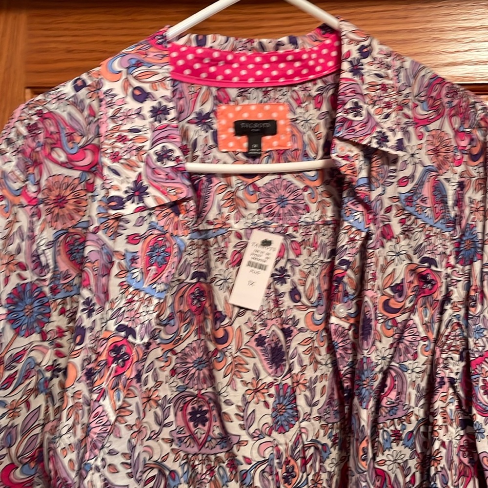 Talbots 1X cotton button up.